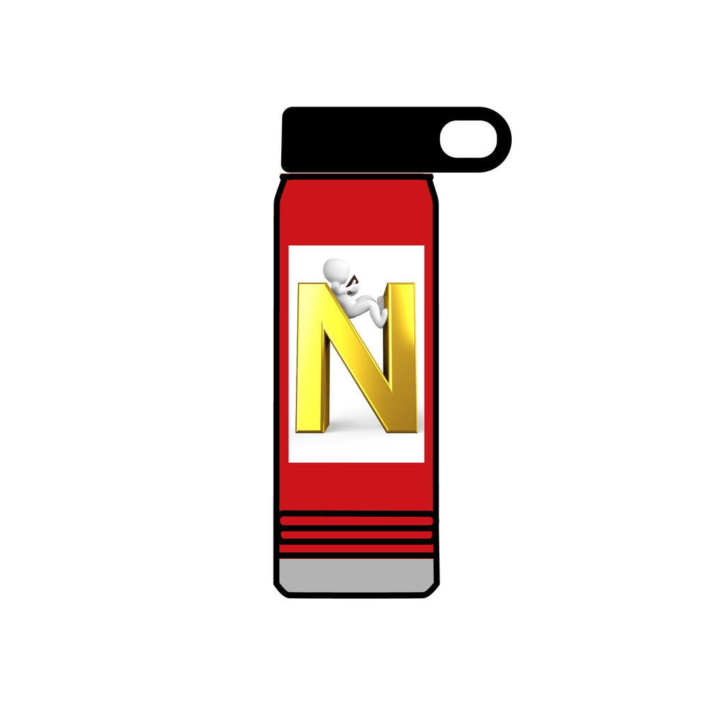 Gold Letter N Monogram water bottle | 20oz Initial Bottle