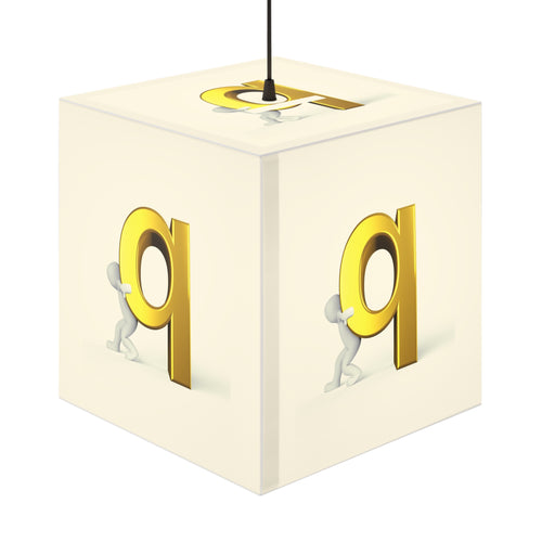 Lampe Cube Lumineux 3D Lettre Q Dorée | Veilleuse Lettre Q Alphabet