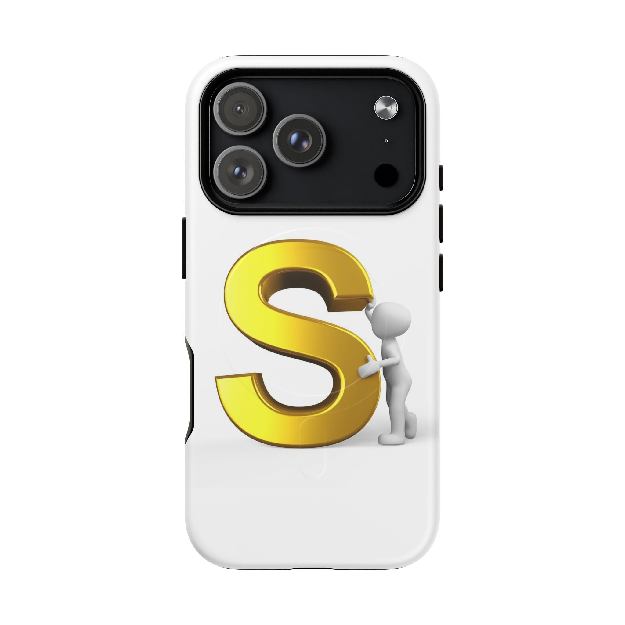 Coque de téléphone à monogramme S doré | Coque magnétique robuste