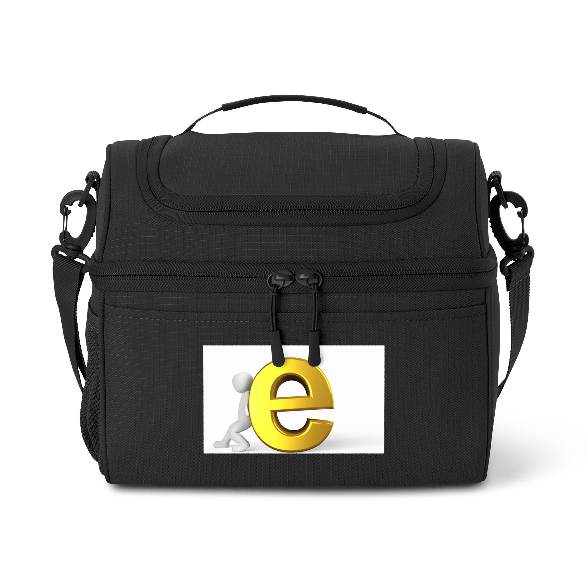 3D Yellow e Logo Cooler Bag | Insulated Lunch Cooler, Shoulder Strap