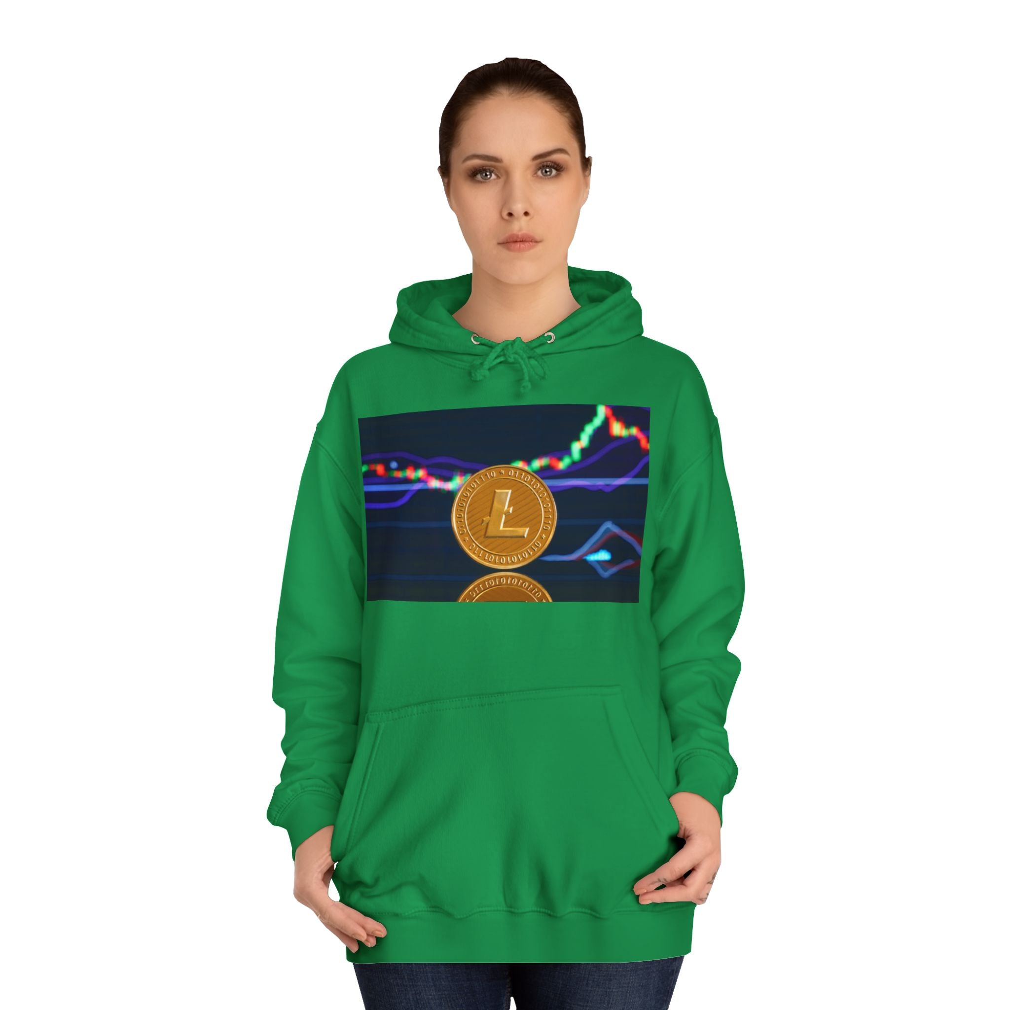 Litecoin Coin Graphic Hoodie | Crypto Chart Design, Digital Currency Apparel
