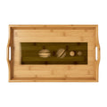Engraved Bamboo Serving Tray | Inlaid Wood Circle Design