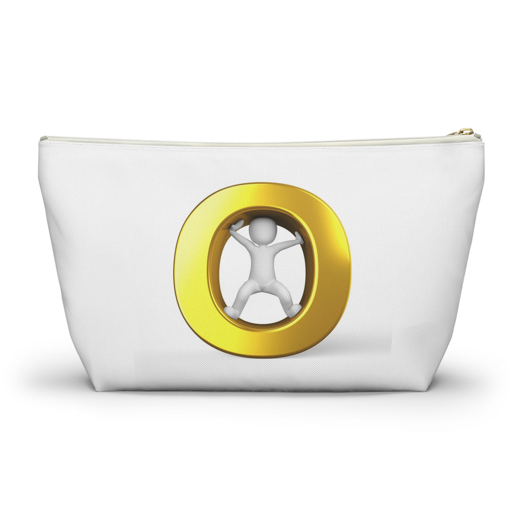 Gold Letter O Figure Accessory Pouch | T-Bottom Makeup Bag