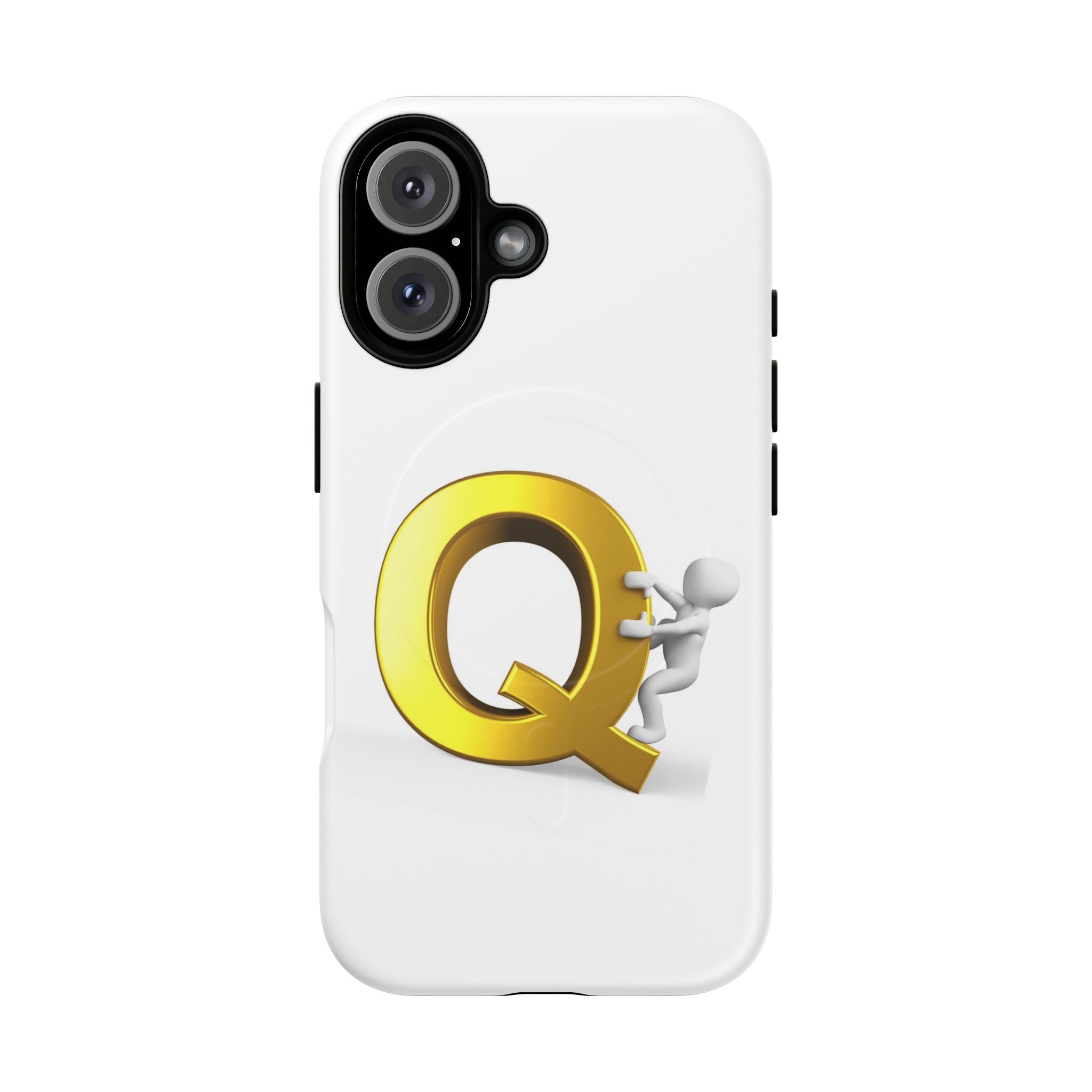 Coque de téléphone motif Lettre Q dorée | Coque de protection magnétique