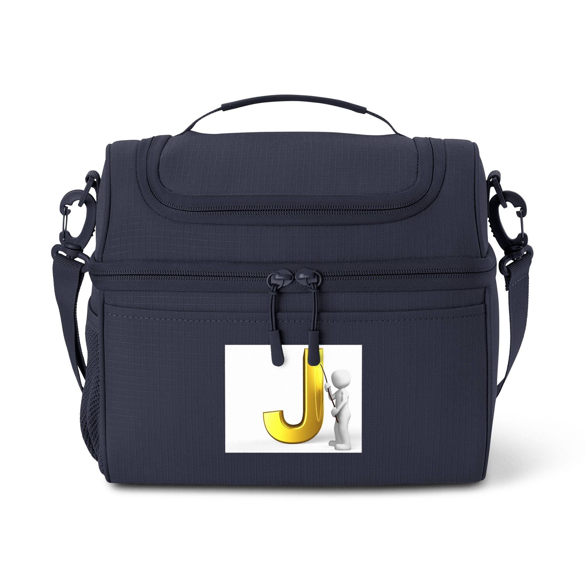 Gold Letter J Cooler Bag | Monogram Initial Lunch Cooler