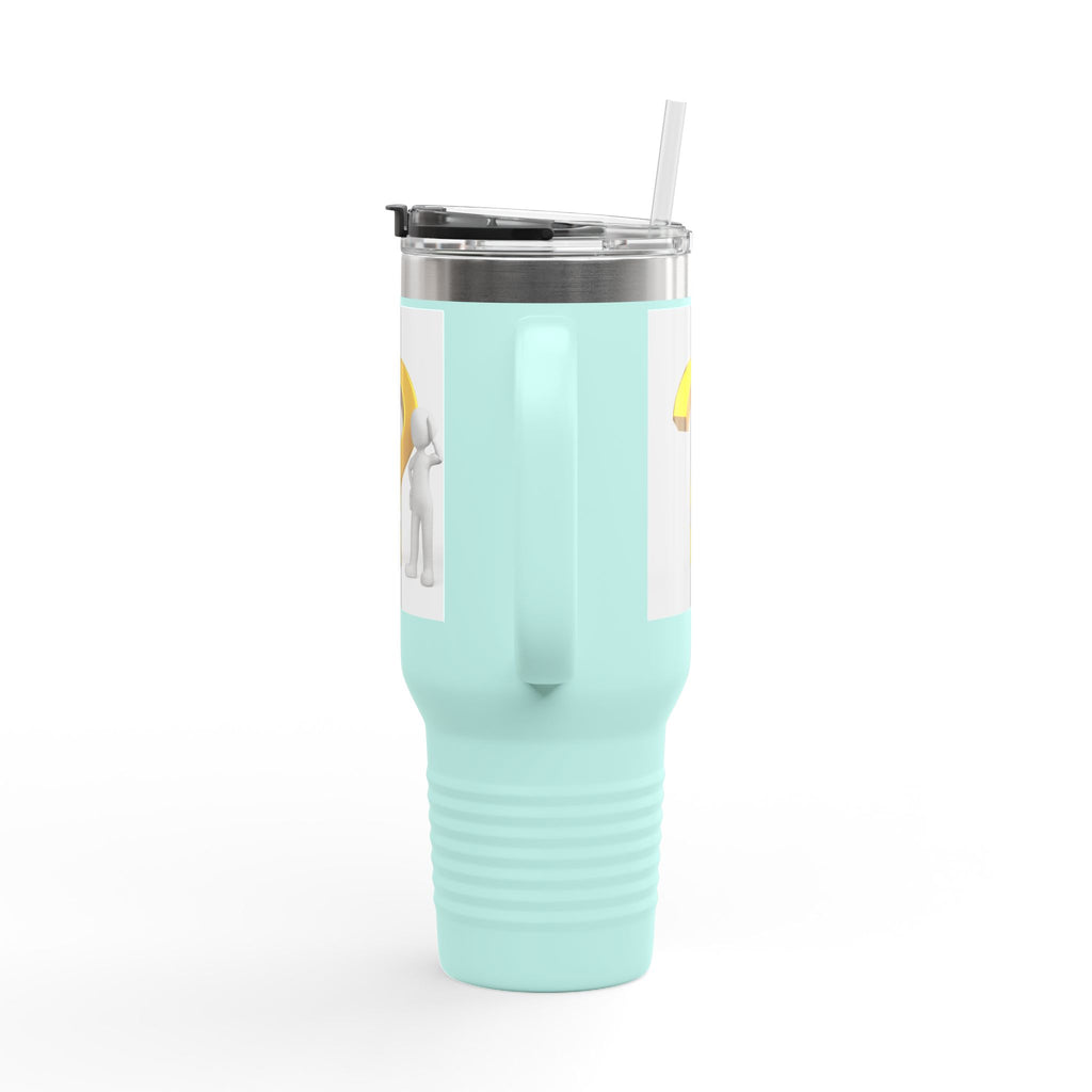 3D Gold Question Mark Illustration Travel Mug | 40oz Insulated Tumbler