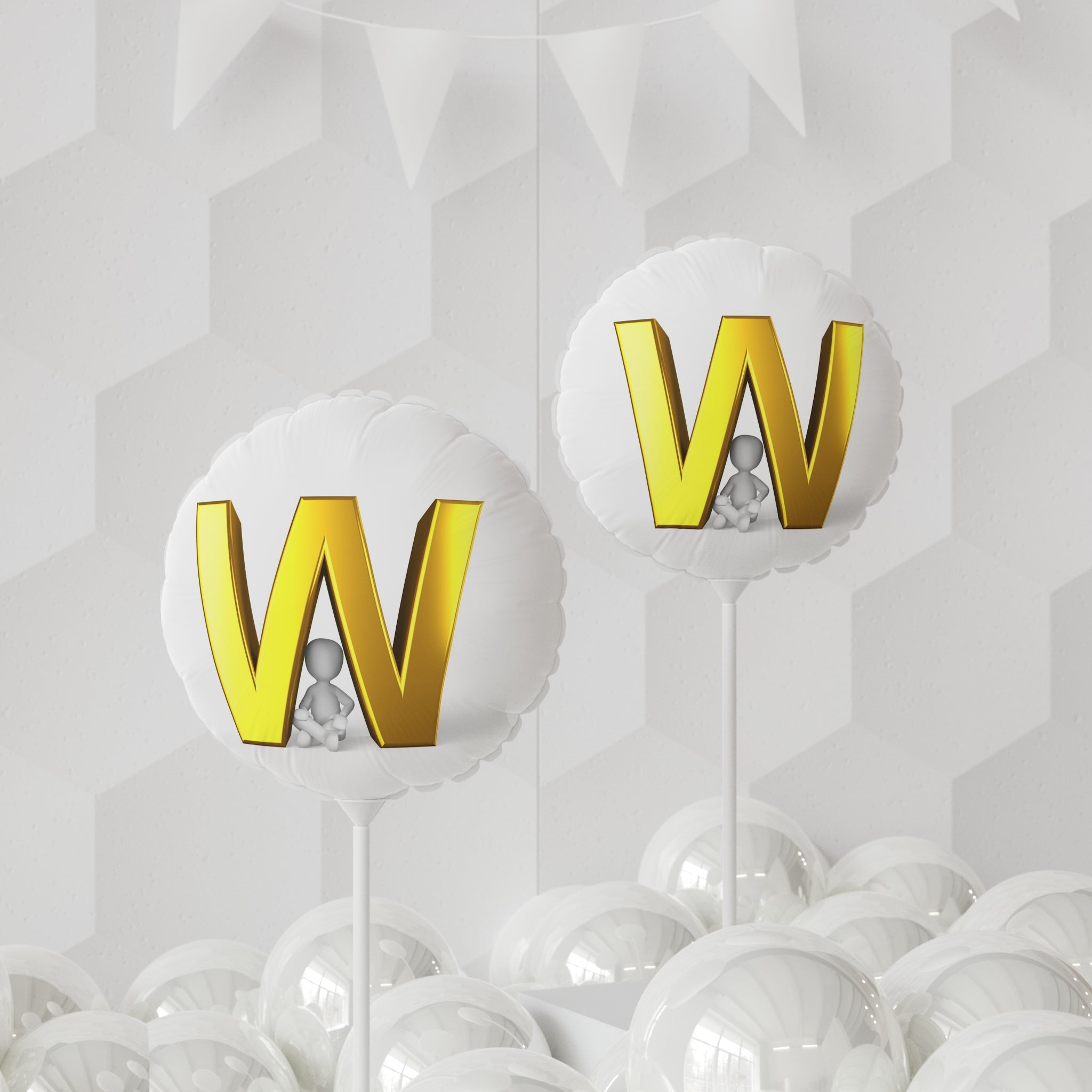 Gold Letter W Balloon 11" Round Balloon