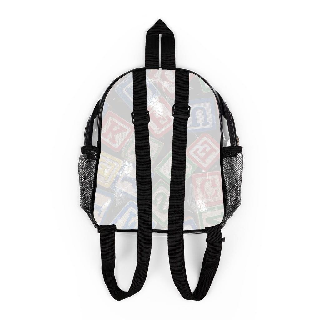 Colorful Alphabet Blocks Clear Stadium Backpack | Kids Letter Blocks Design