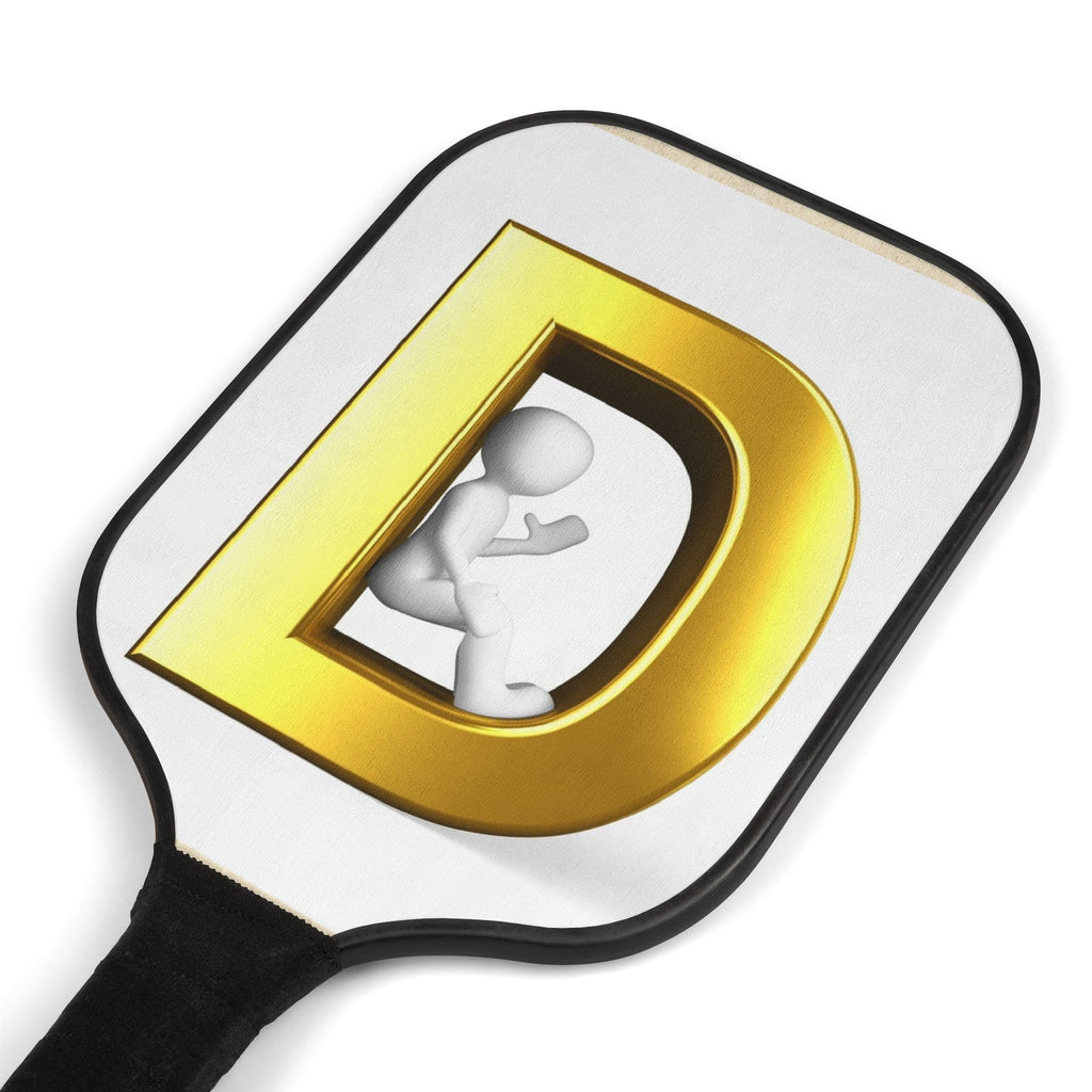 Gold Letter D Pickleball Paddle