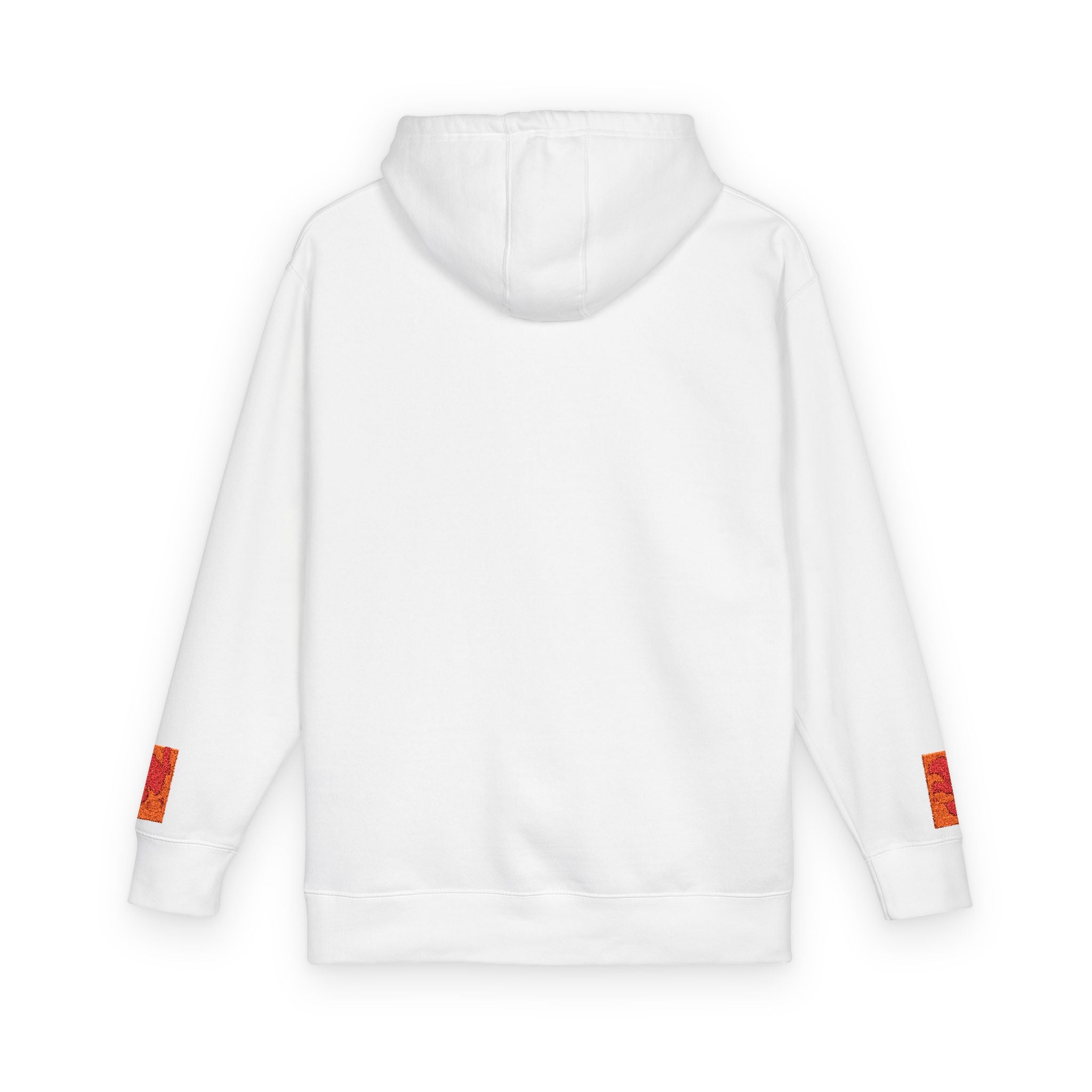 Orange Phoenix Pixel Art Hoodie | Square Chest & Sleeve Patch