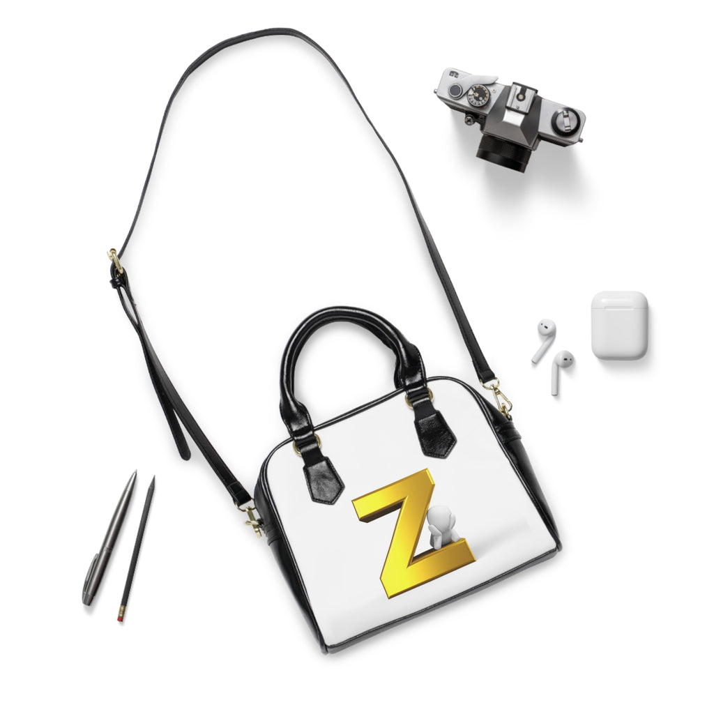 Gold Letter Z monogram Shoulder Handbag | Initial Z purse, minimalist alphabet design