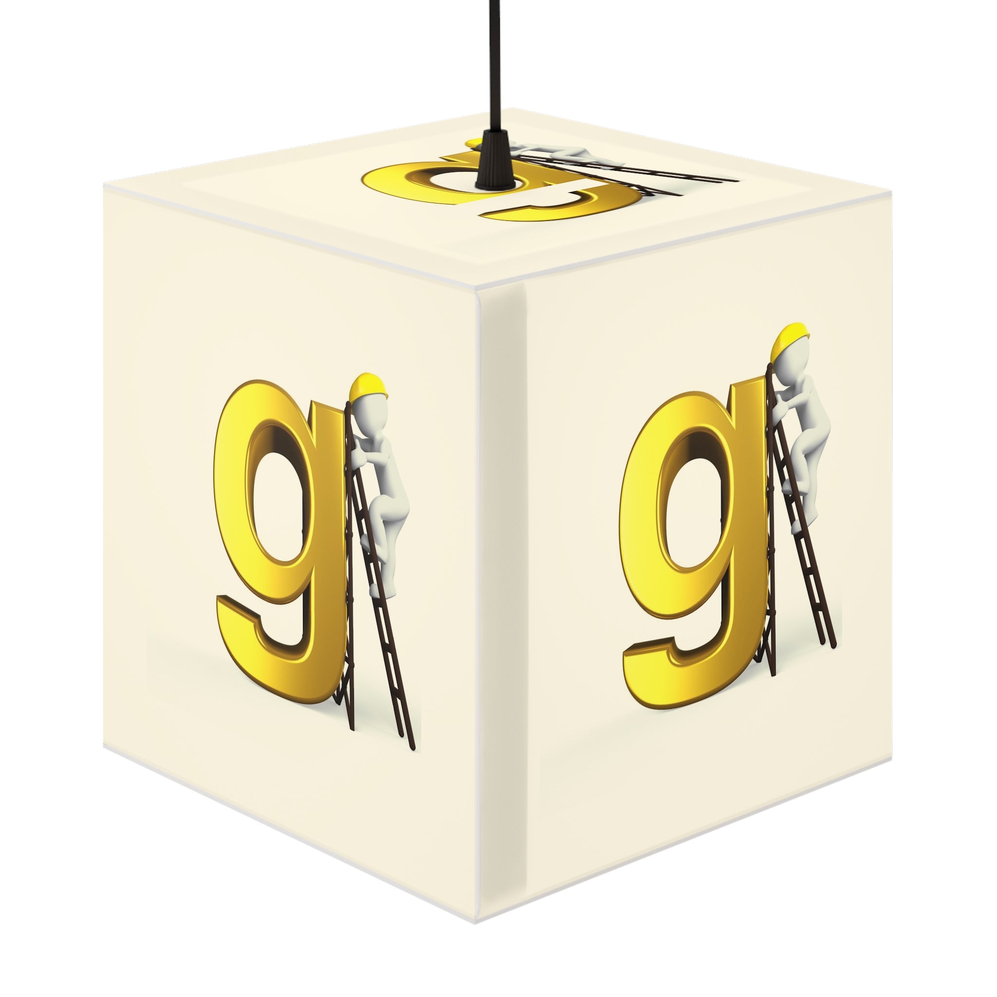 Golden Letter G Cube Lamp | Personalized Initial Light