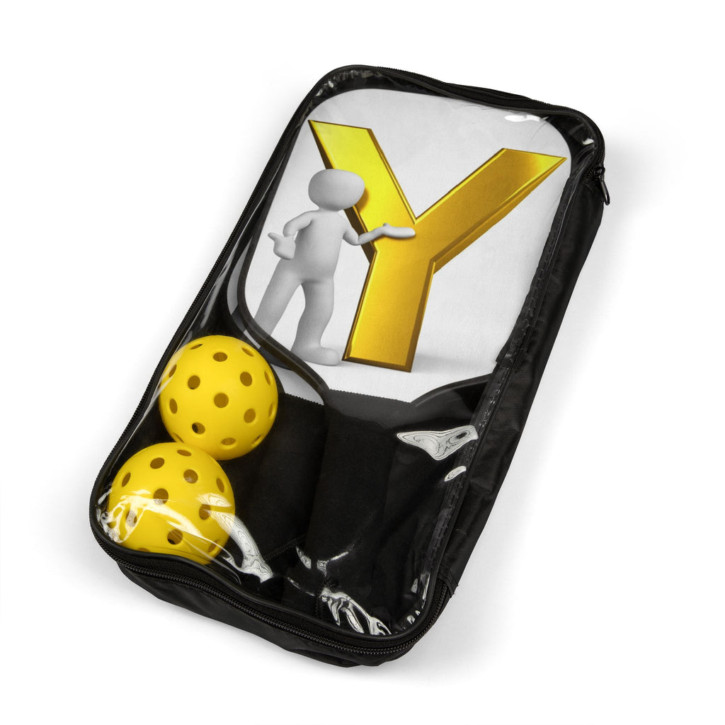 Yellow Y Logo Pickleball Paddle Kit | Lightweight Paddle and Balls
