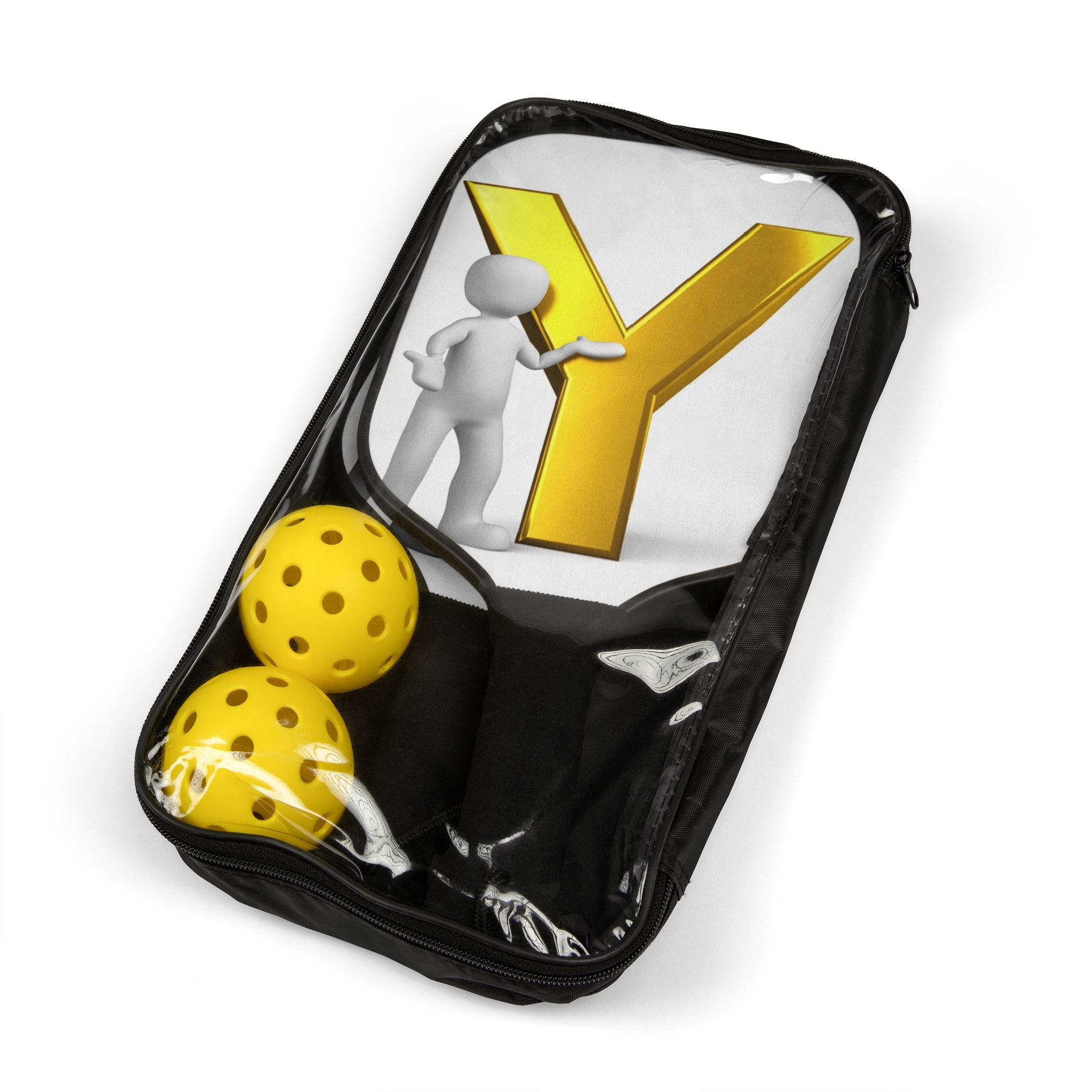 Yellow Y Logo Pickleball Paddle Kit | Lightweight Paddle and Balls