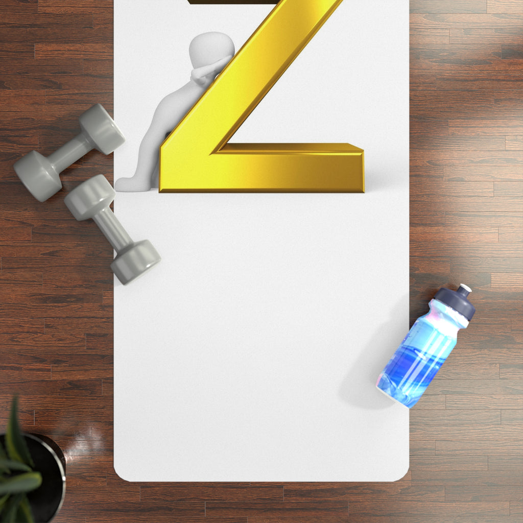 Gold Letter Z Initial Yoga Mat | Monogram Rubber Yoga Mat