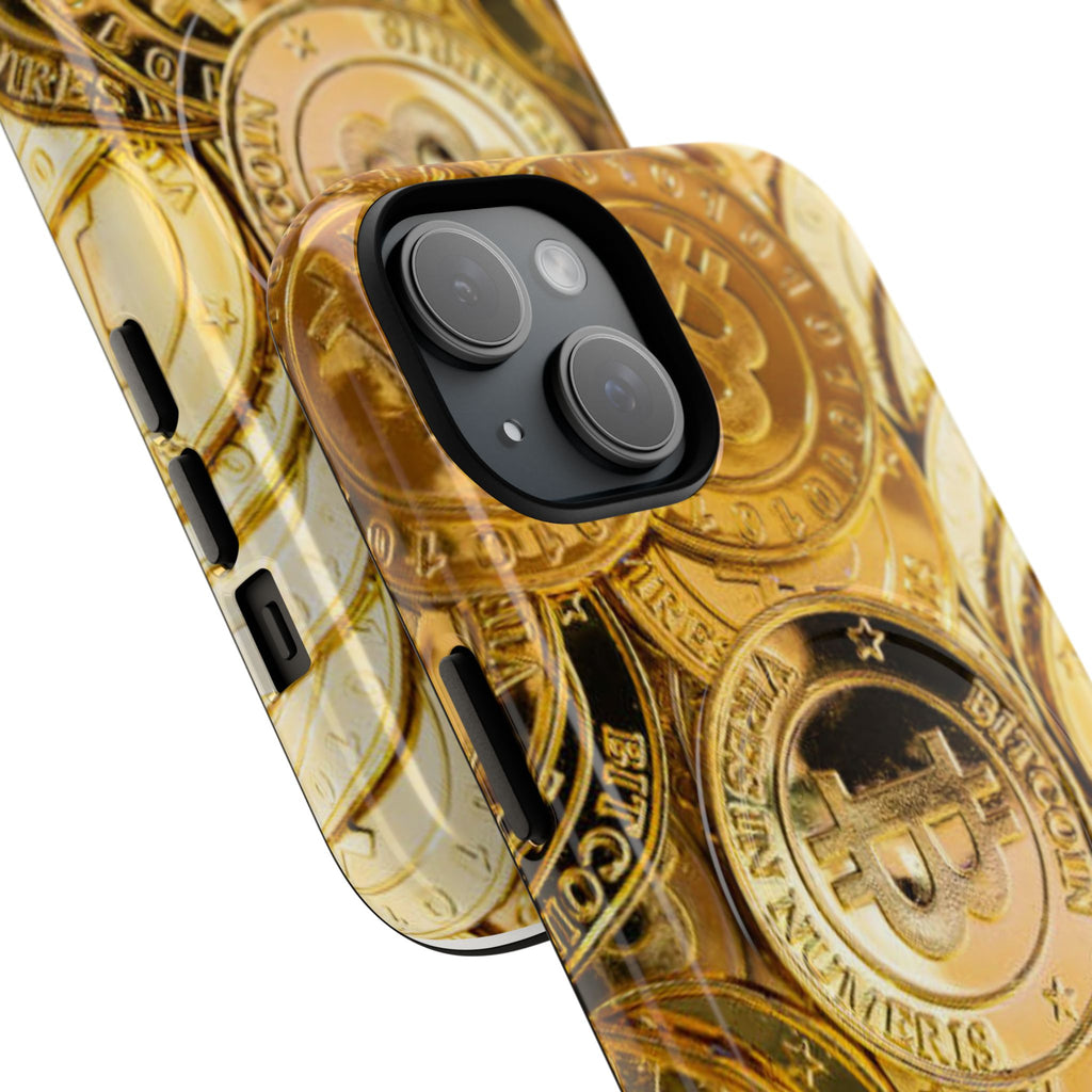 Gold Bitcoin Coins Phone Case | Tough Magnetic Case