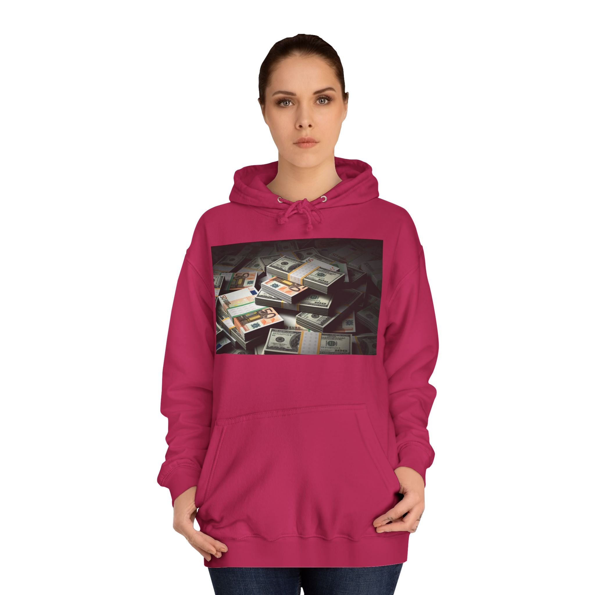 Stacked Cash Money Hoodie | Vintage Banknote Print, Stacks of Dollars