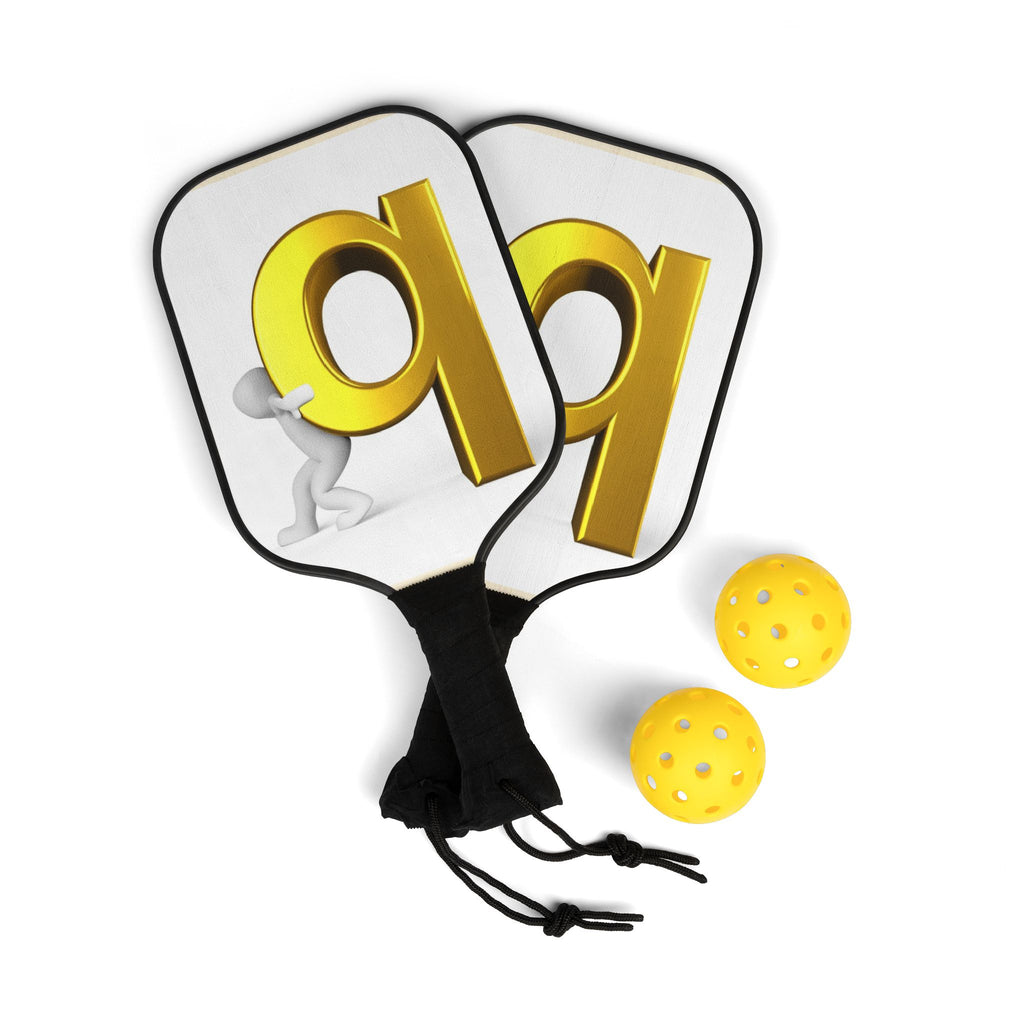 Golden Letter Q Pickleball Paddle