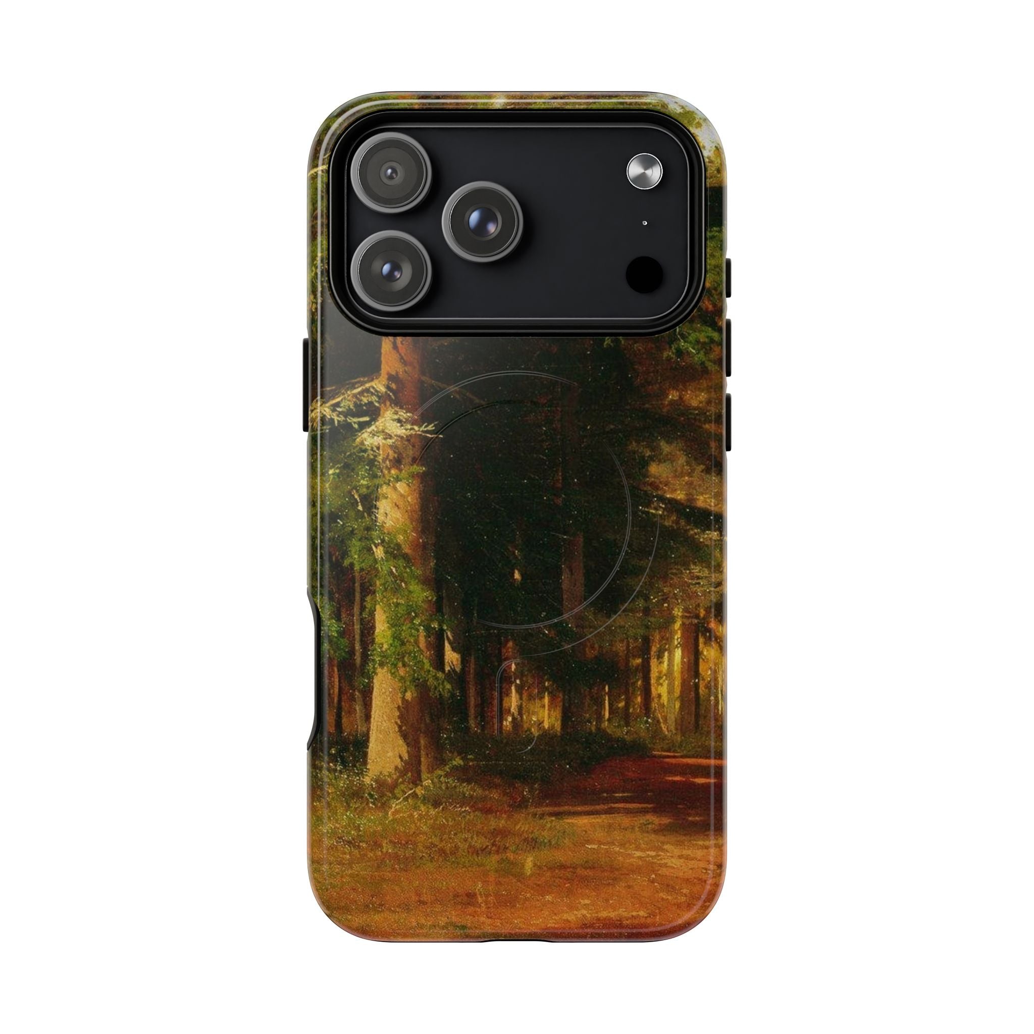Coque de téléphone Chemin forestier d'automne | Coque magnétique robuste, illustration de paysage d'automne