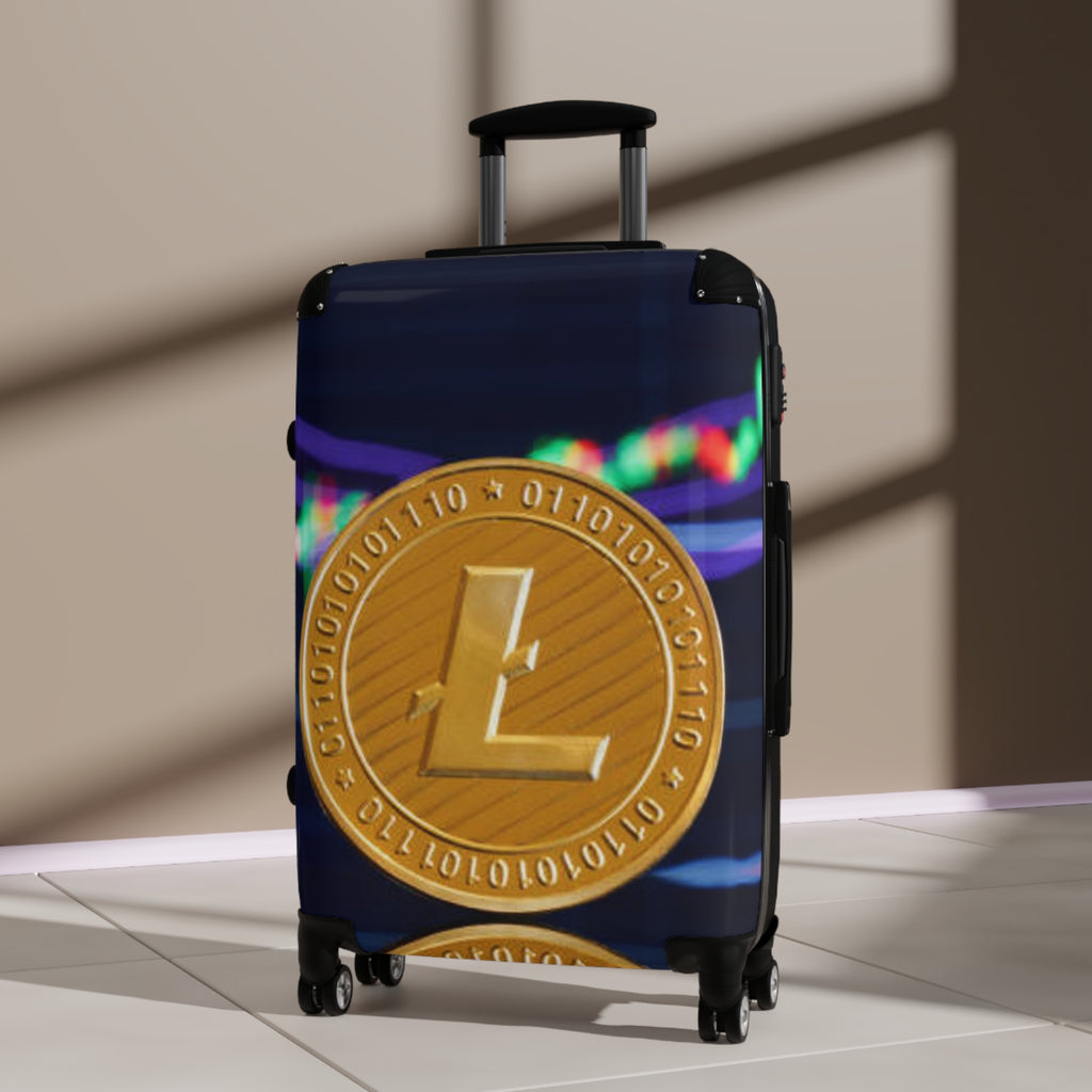 Litecoin Crypto Coin Suitcase | Luggage with Cryptocurrency Design