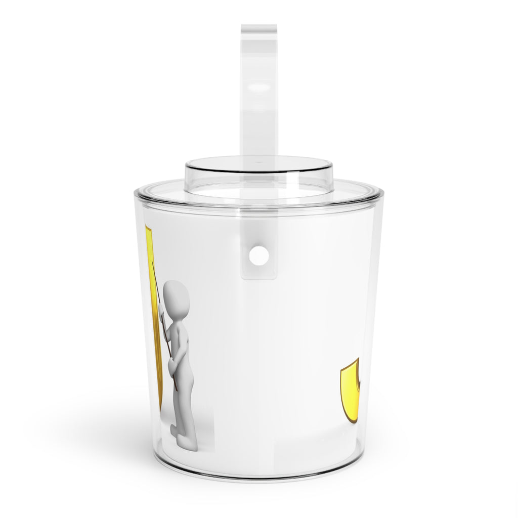 Gold Letter J Monogram Ice Bucket with Tongs | Personalized Initial Party Cooler