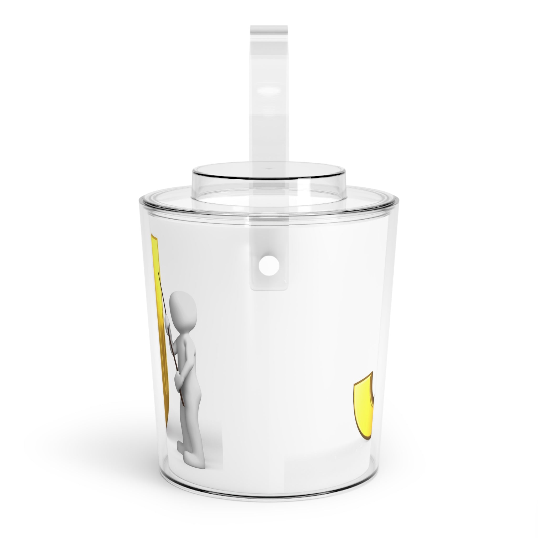 Gold Letter J Monogram Ice Bucket with Tongs | Personalized Initial Party Cooler