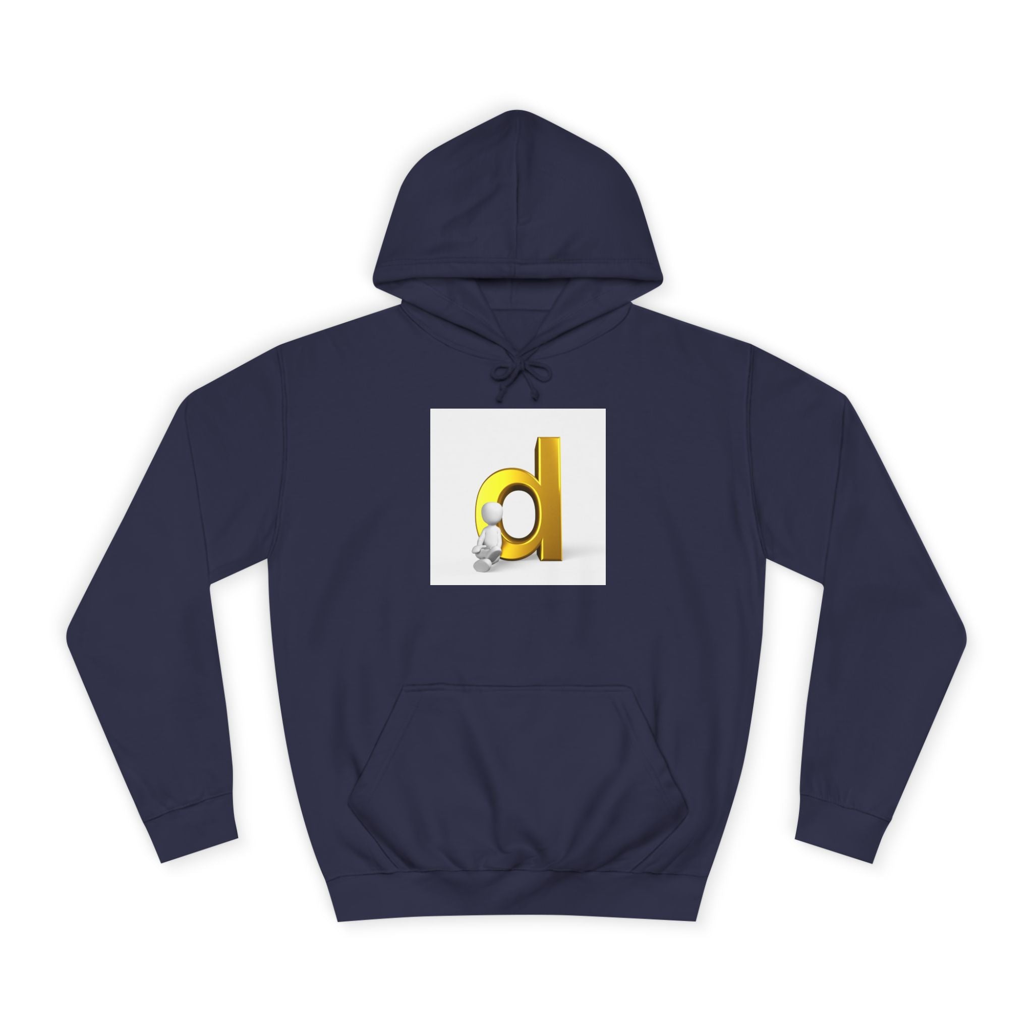 3D Gold Letter D Hoodie | Minimal Monogram Initial Sweatshirt