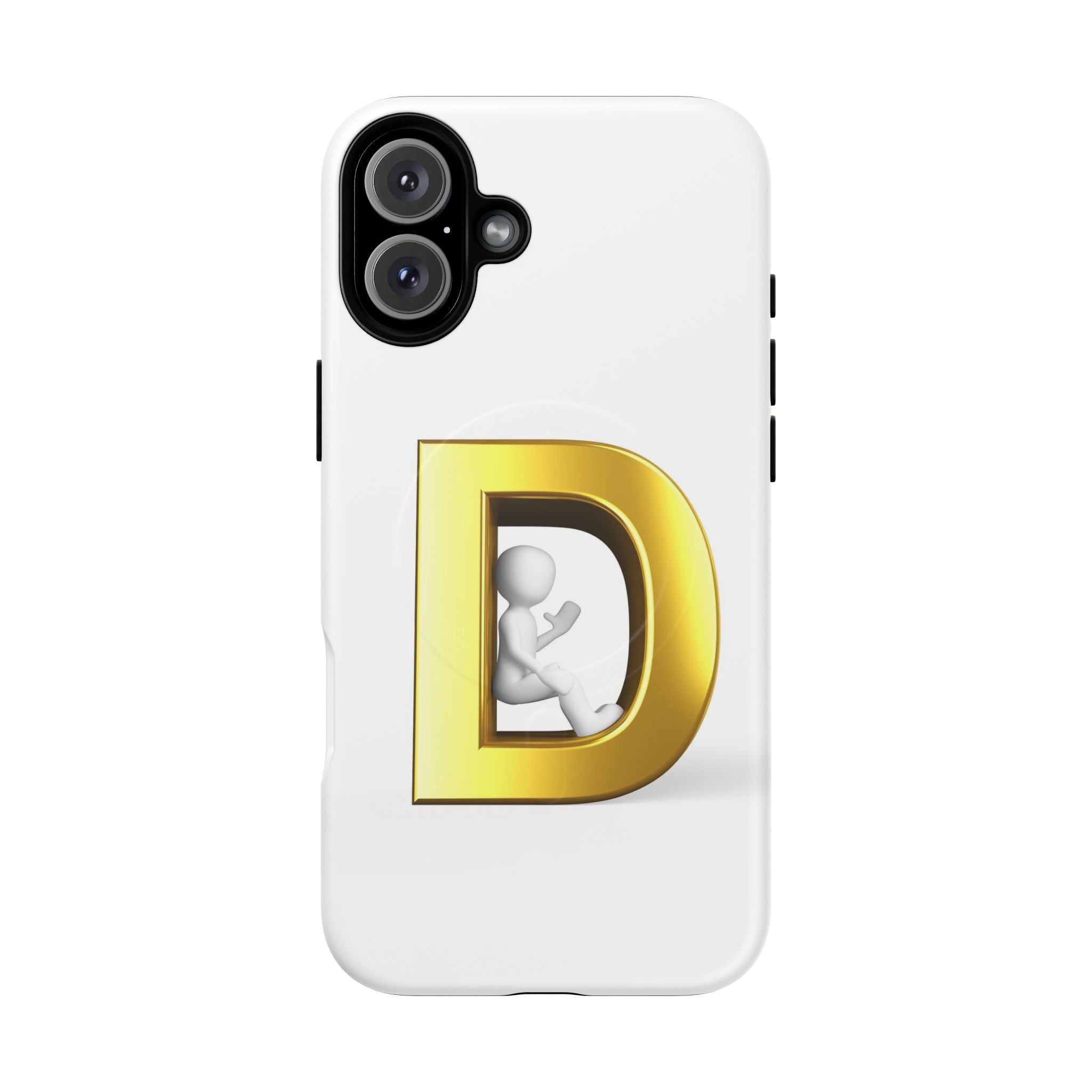 Coque de téléphone à monogramme lettre D or | Coque magnétique résistante