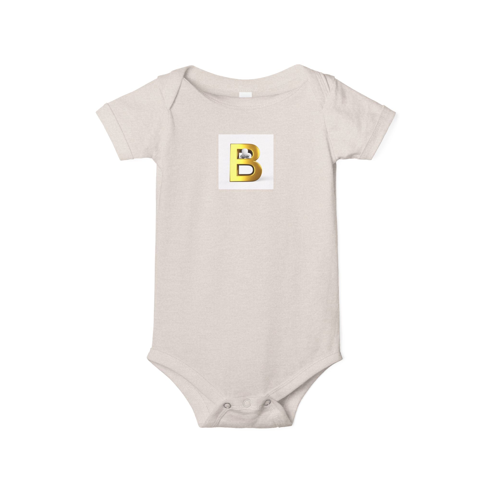 Body de bébé en jersey avec lettre B dorée | Combinaison une pièce pour nourrisson