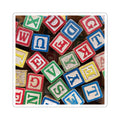 Alphabet Block Pattern Kiss-Cut Stickers | Retro Wooden Toy Letter Decal
