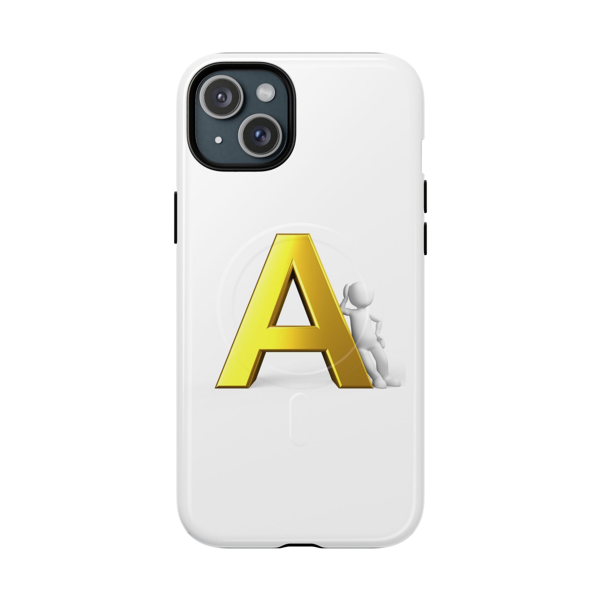 Coque de Téléphone Lettre A Dorée | Coque Magnétique Robuste, Monogramme Initial