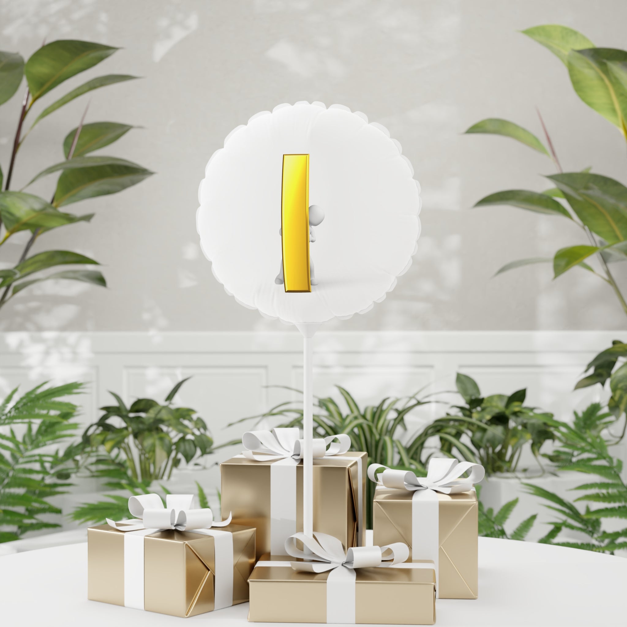 Gold Letter i Figure Balloon Round Foil 11"