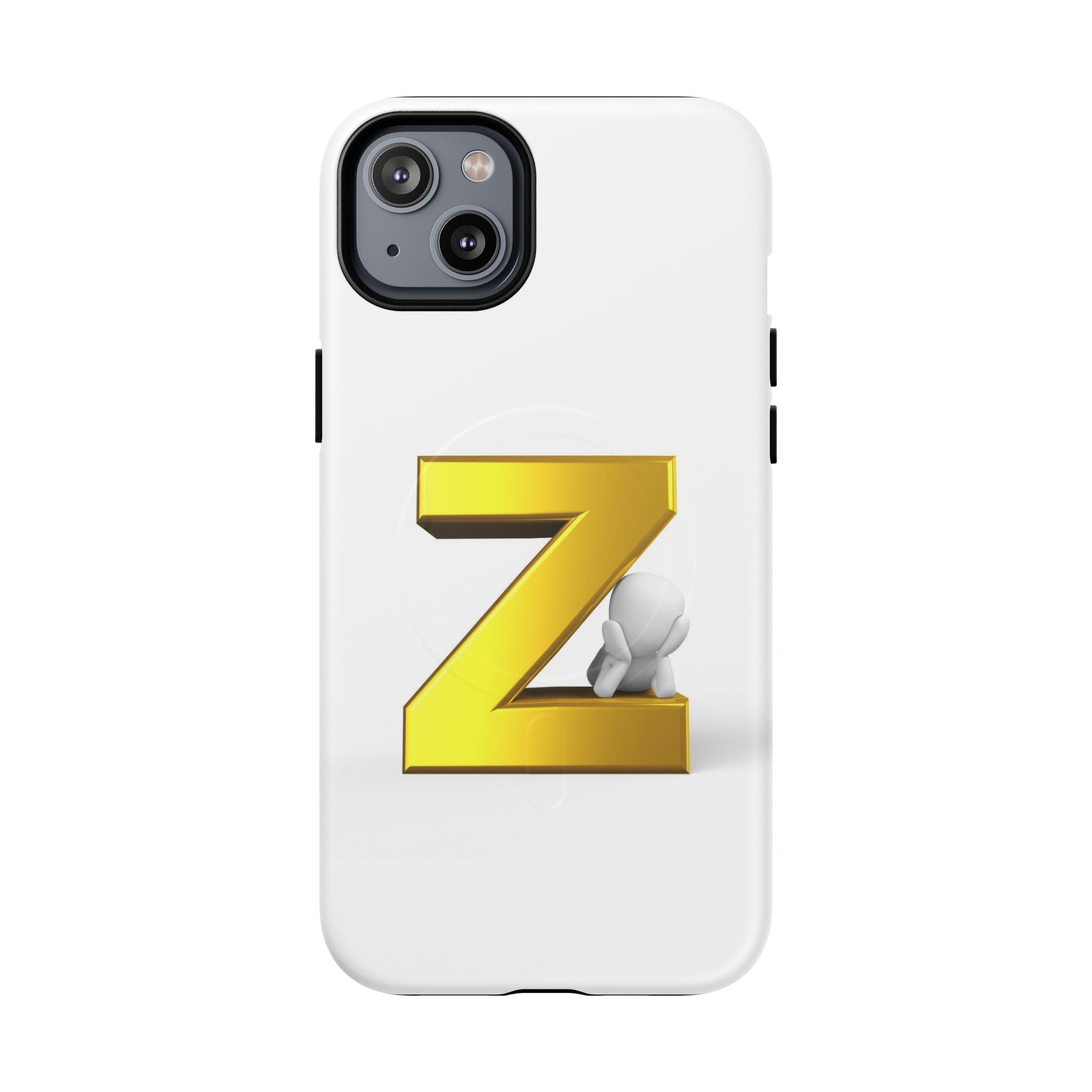 Coque de Téléphone Lettre Z Or 3D | Coque Magnétique Robuste, Initiale Monogramme