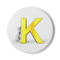 Gold Letter K monogram Ceramic Coaster | Initial K drink coaster