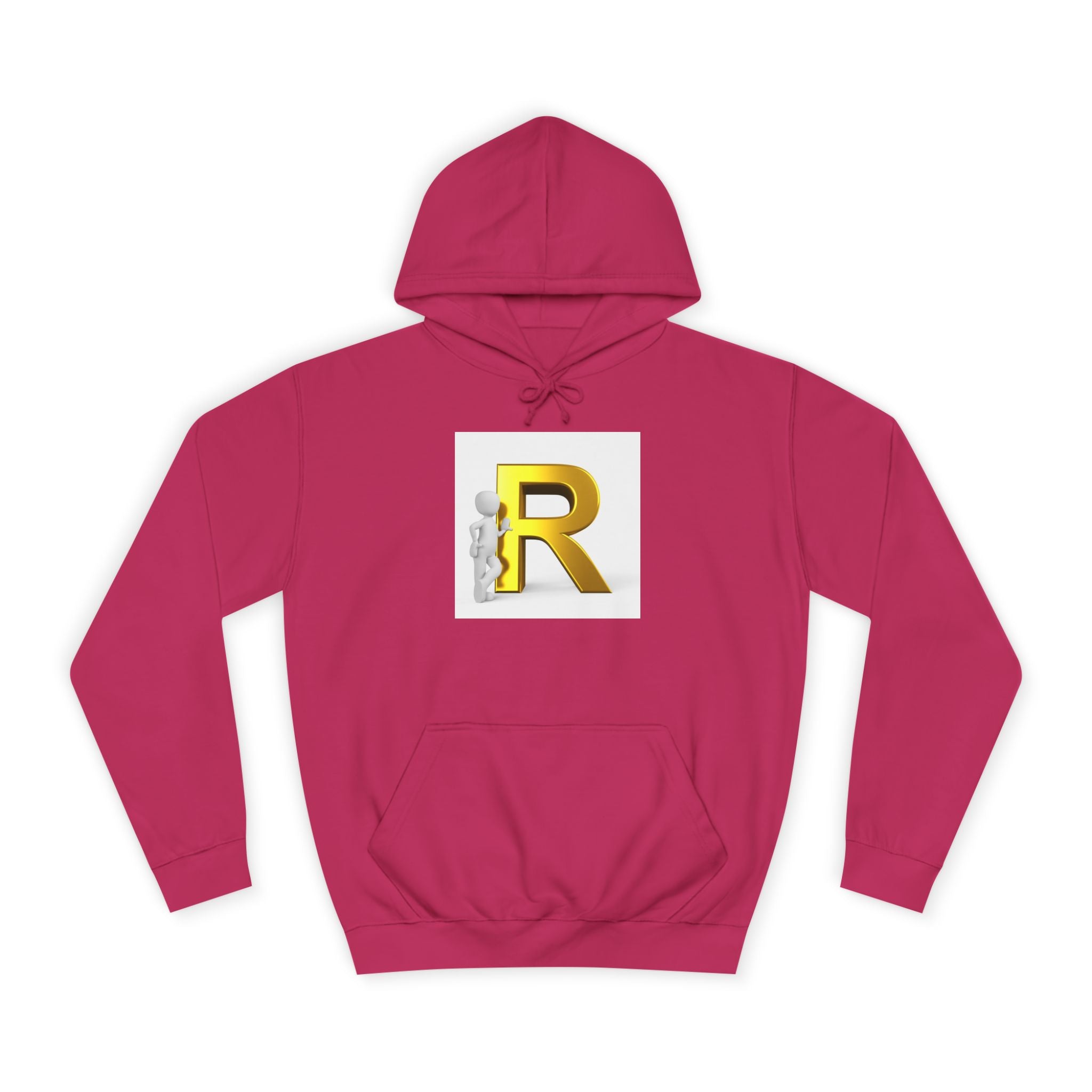 Gold Letter R Hoodie | 3D Character Leaning on R