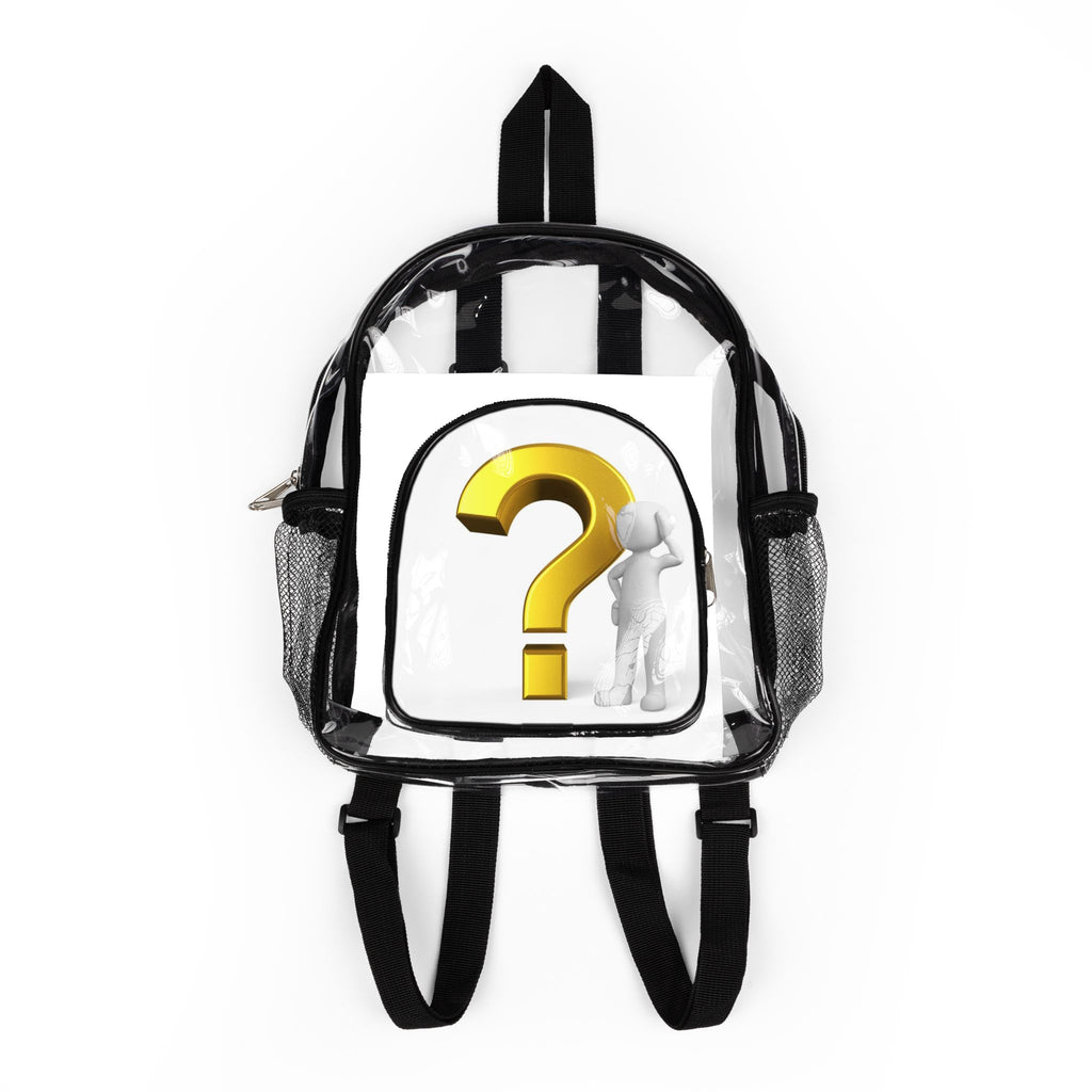 Question Mark Figure Clear Stadium Backpack | Transparent School Bag