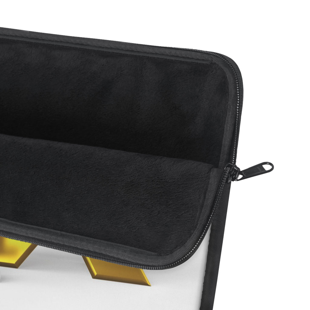 3D Stick Figure with Gold X Laptop Sleeve | Minimal Tech Design