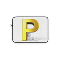 Gold Letter P Initial Laptop Sleeve | Monogram P Tech Case