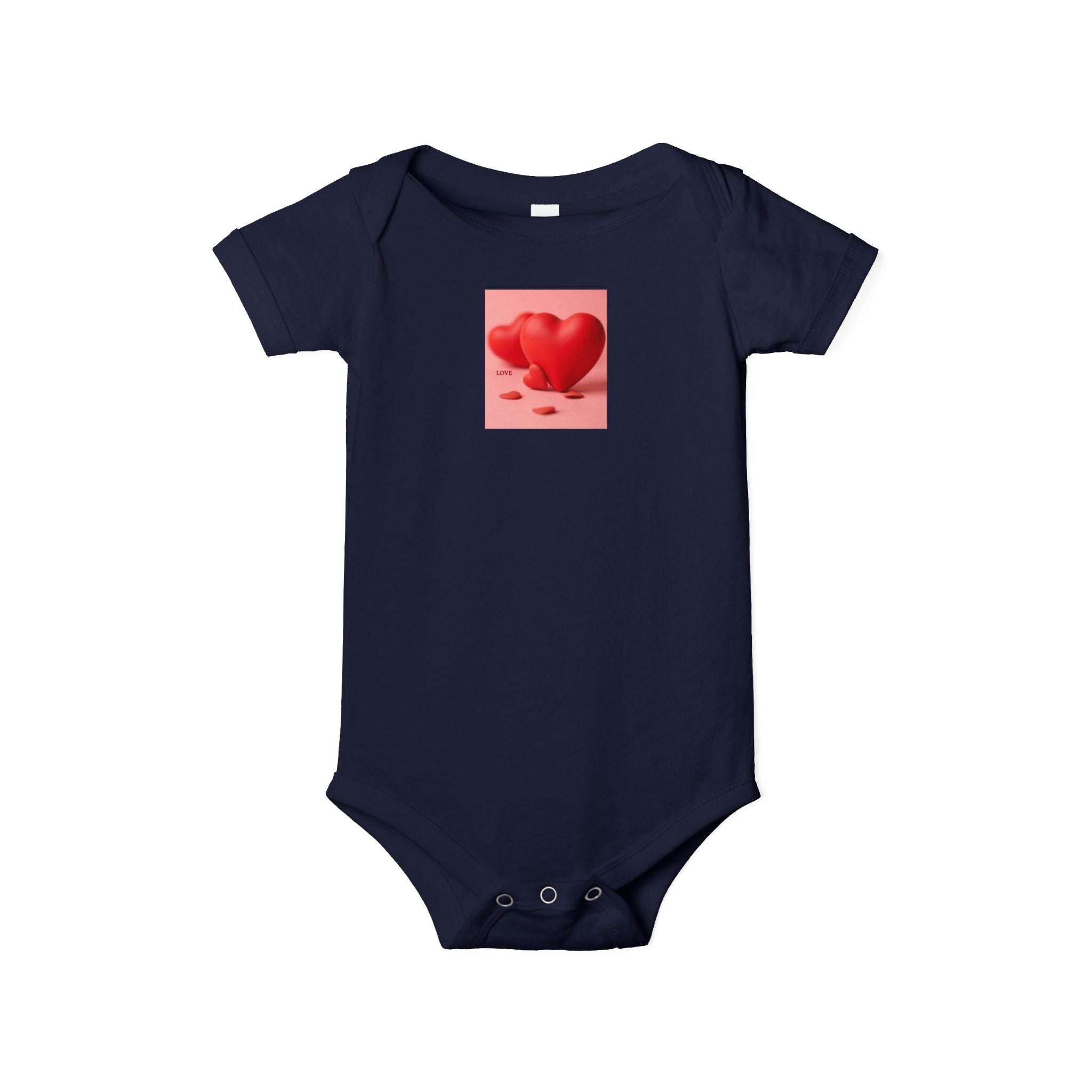 Body bébé illustration cœur rouge | Grenouillère bébé mignonne Saint-Valentin