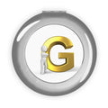 Gold Letter G Monogram Compact Travel Mirror | Round Pocket Mirror