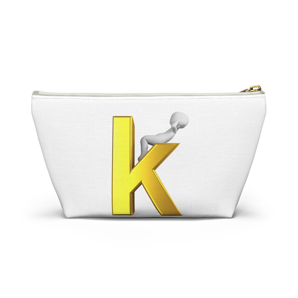 Gold Letter K with Figure Accessory Pouch