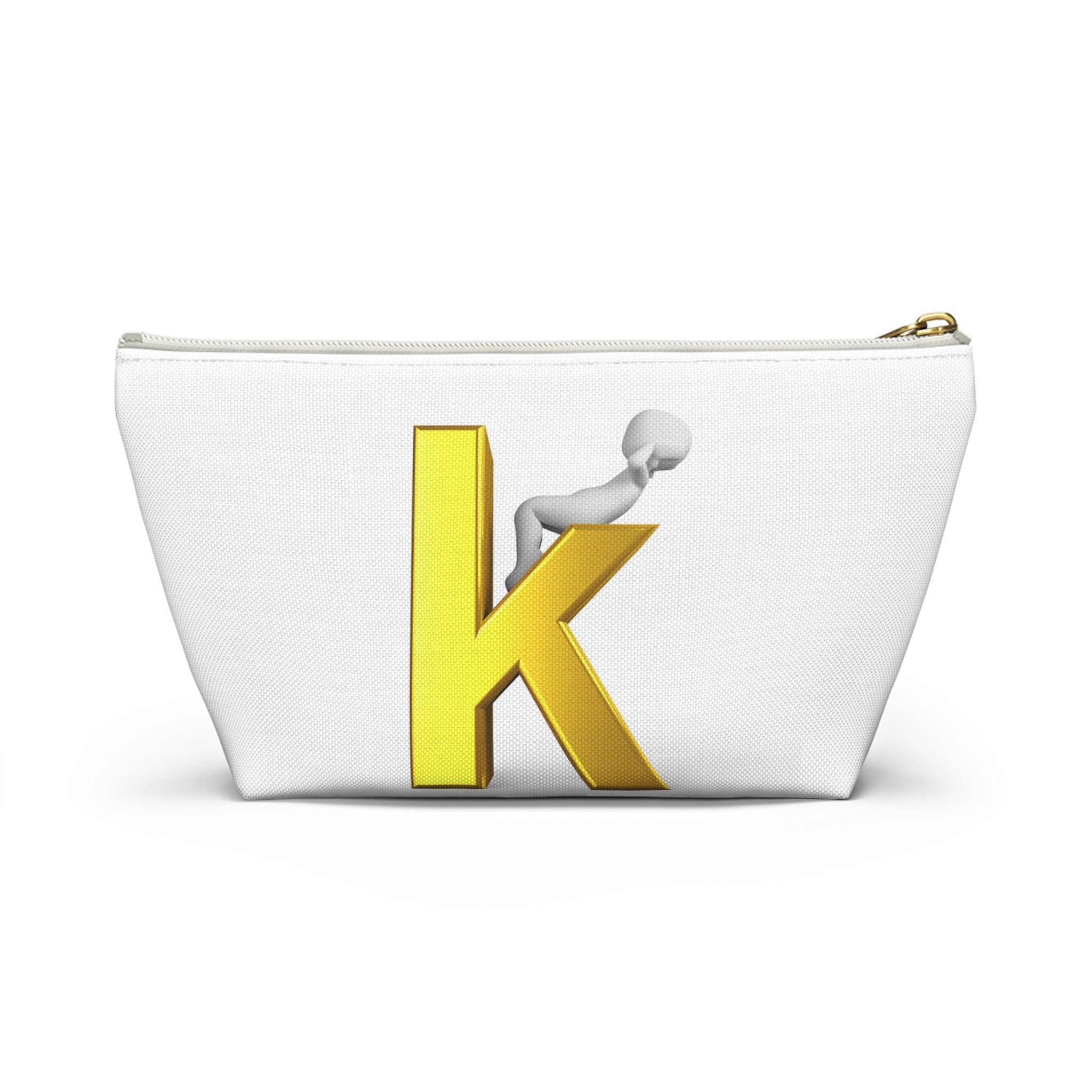 Gold Letter K with Figure Accessory Pouch