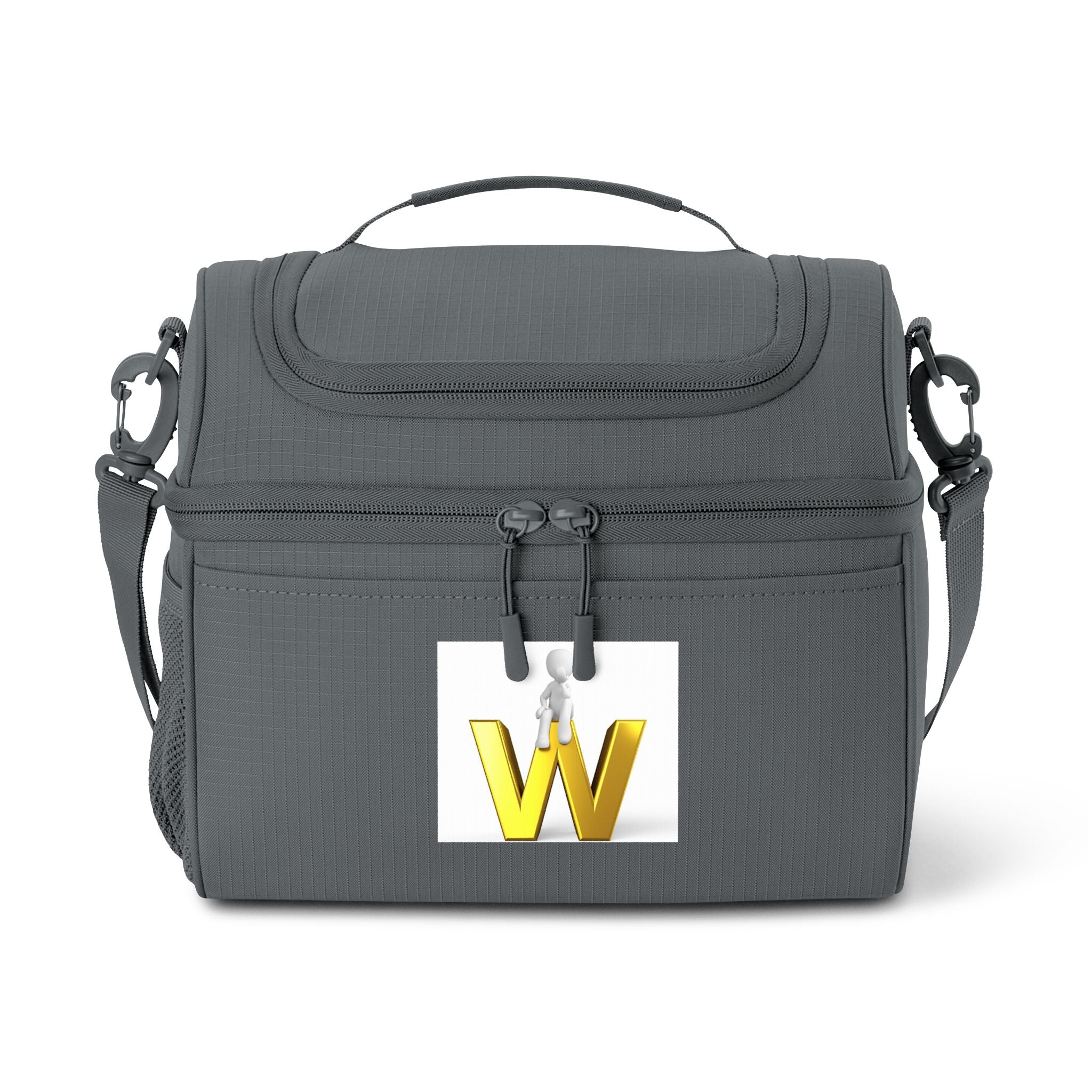 Gold Letter W Monogram Cooler Bag | Insulated Lunch Tote