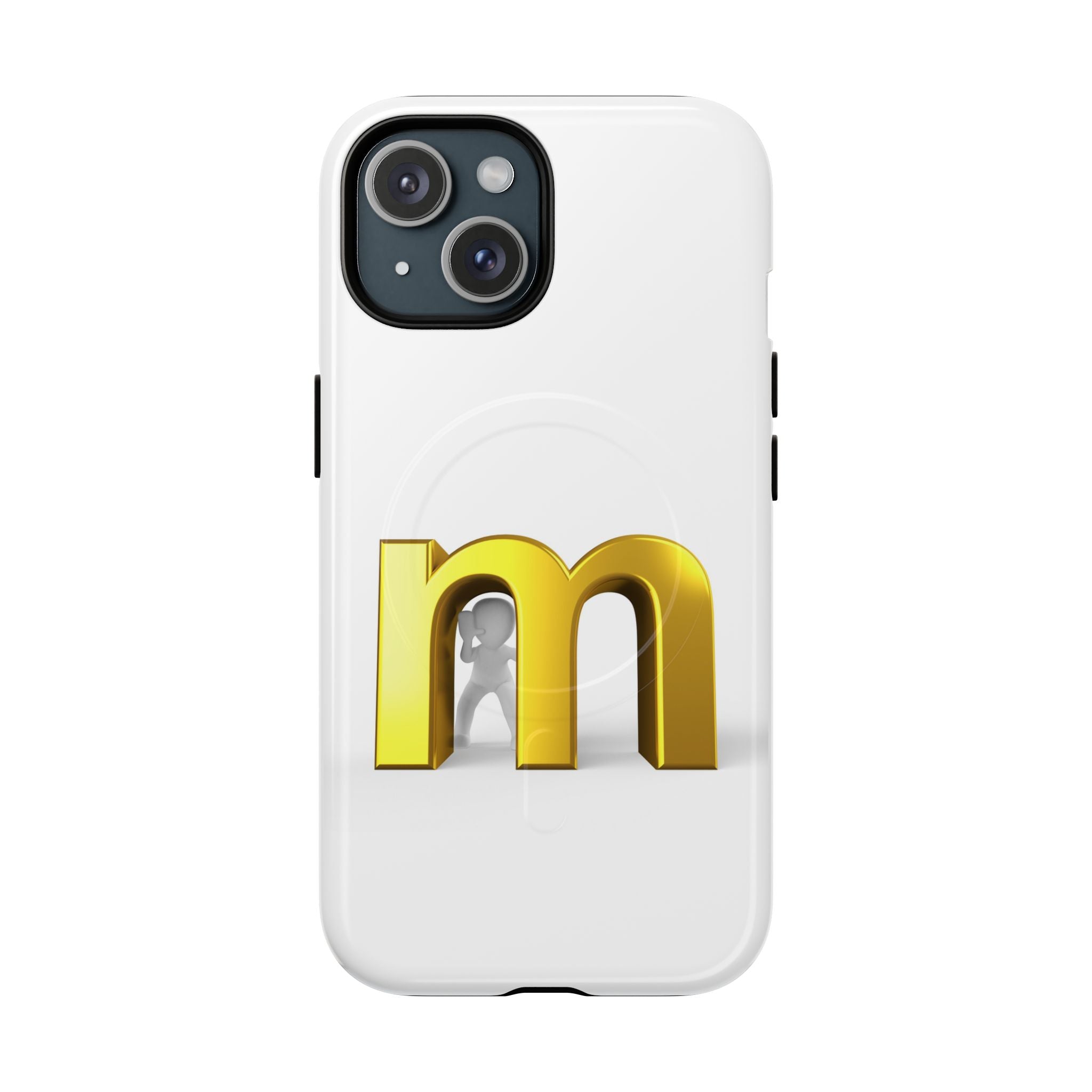 Coque de téléphone Lettre M dorée | Coque magnétique renforcée, Initiale Monogramme