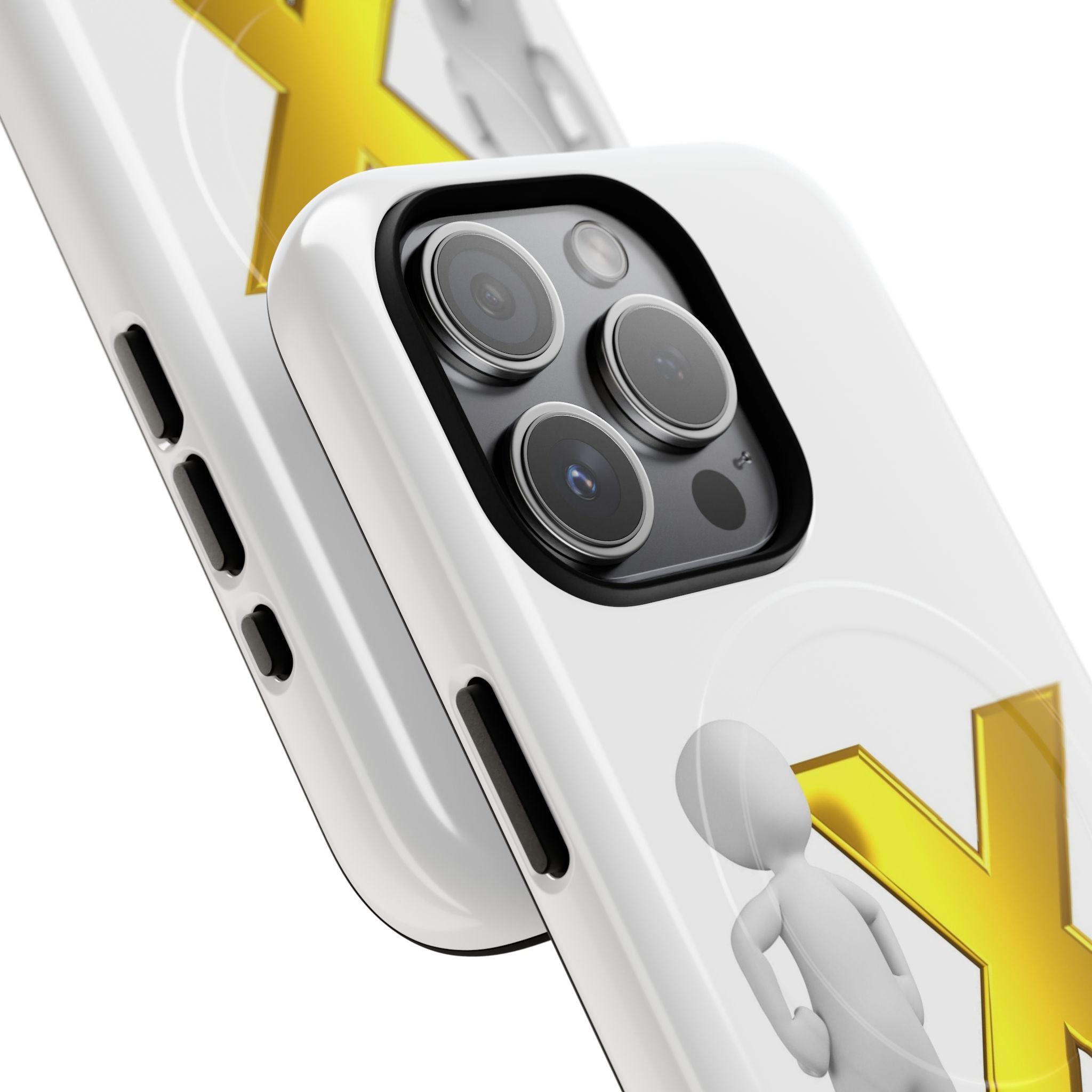 Gold X with 3D Figure iPhone Case | Tough Magnetic Case