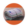 Stack of Euro Banknotes Round Rug | Money Print Circle Rug