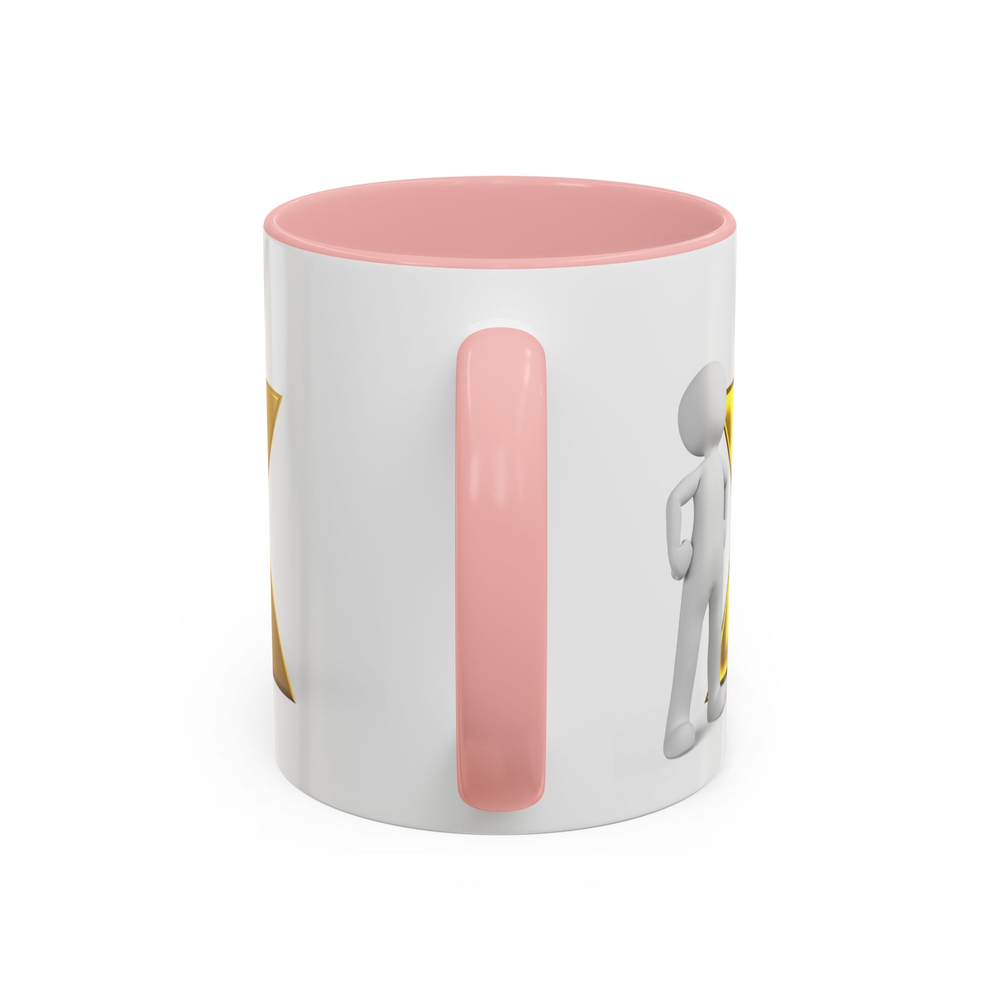 3D Gold X with Figure Mug | Accent Coffee Mug