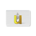 Gold Letter U with Sitting Figure Baby Fitted Crib Sheet | Monogram Nursery