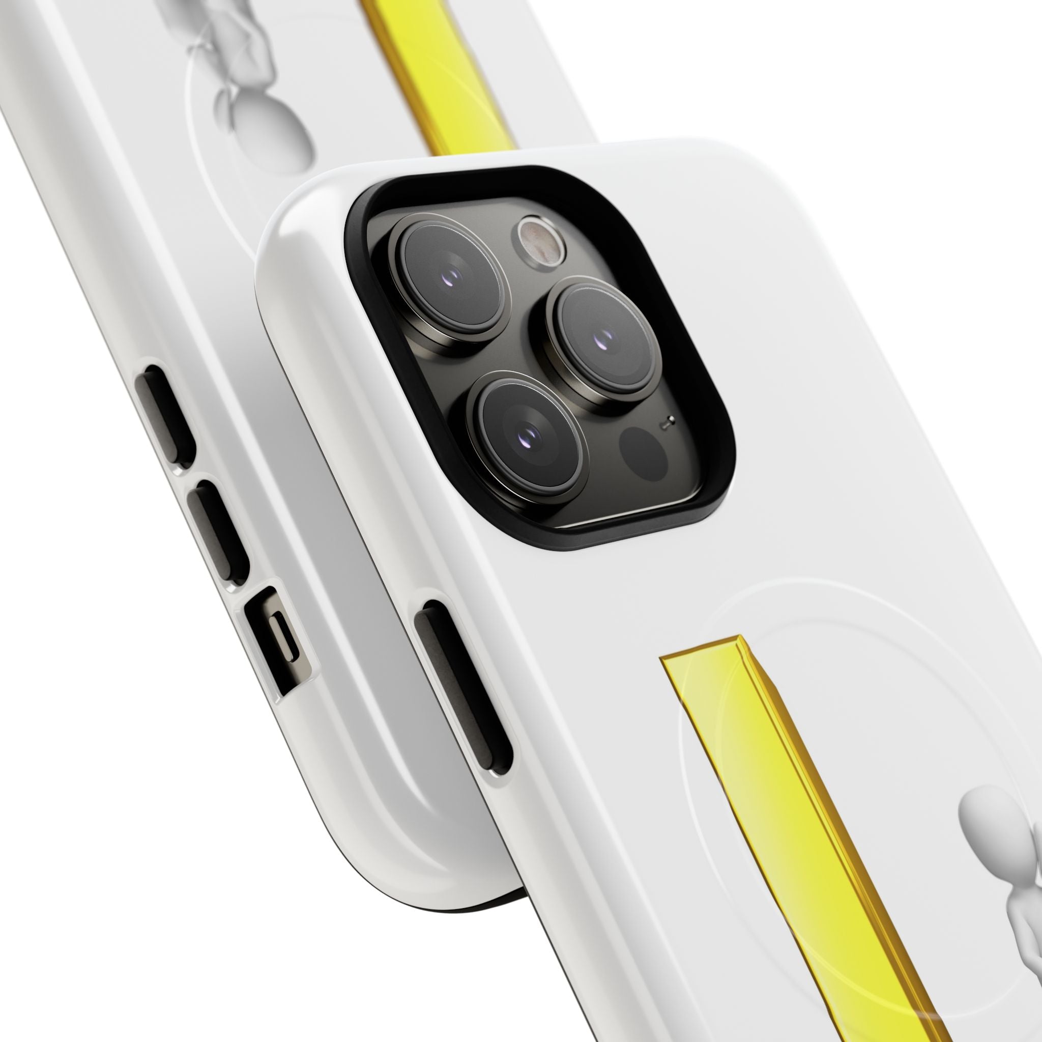 Yellow 3D Letter L with Sitting Figure phone case | Tough Magnetic Case