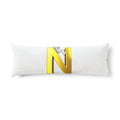 Gold Letter N monogram Body Pillow | Initial pillow, alphabet decorative